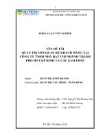 Quản trị mối quan hệ khách hàng tại công ty TNHH Nhà Hạt chi nhánh Thành Phố Hồ Chí Minh và các giải pháp