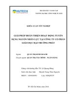 Giải pháp hoàn thiện hoạt động tuyển dụng nguồn nhân lực tại cổ phần giáo dục Đại Trường Phát