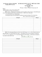 Đề thi học sinh giỏi môn vật lý lớp 10 (27)