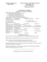 Đề thi học sinh giỏi môn Sinh học lớp 8 số 9