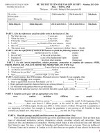 thi thử tuyển sinh lớp 10 môn ti ếng Anh (With key)