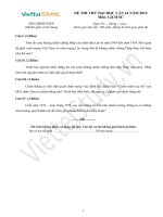 Đề THI THỬ THPT Quốc gia Tháng 06 - 2015 môn Lịch Sử (Đợt 14)