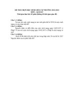 Đề thi học sinh giỏi Lịch sử lớp 8 số 1