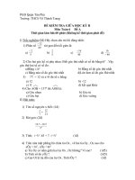 ĐỀ KIỂM TRA GIỮA HỌC KỲ II MÔN TOÁN 6 ĐỀ A