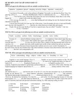 ĐỀ THI MÔN ANH VÀO LỚP 10 PHẦN ĐIỀN TỪ  (With key)