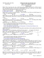 ĐỀ KIỂM TRA HKI VẬT LÝ 10