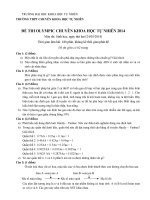 Đề thi Olympic chuyên Khoa học tự nhiên năm 2014 môn sinh ngày 2