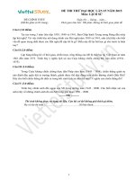 Đề THI THỬ THPT Quốc gia Tháng 06 - 2015 môn Lịch Sử (Đợt 15)