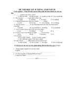 ĐỀ THI HỌC KỲ II TIẾNG ANH 8 SỐ 20