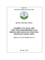 Nghiên cứu bào chế viên pseudoephedrin giải phóng kéo dài bằng phương pháp bao màng zein