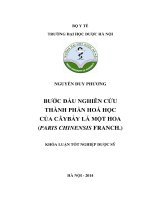 Bước đầu nghiên cứu thành phần hóa học của cây bảy lá một hoa (paris chinensis franch )