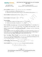 Đề THI THỬ THPT Quốc gia Tháng 04 - 2015 môn Toán (Đợt 9)