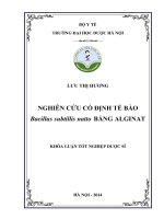 Nghiên cứu cố định tế bào bacillus subtillis natto bằng alginat