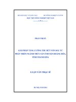 Giải pháp tăng cường thu hút vốn đầu tư phát triển ngành thủy sản ở Huyện Hoằng Hóa, tỉnh Thanh Hóa