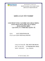 Giải pháp nâng cao hiệu quả hoạt động giao nhận xuất khẩu bằng đường biển tại công ty TNHH H&T Quốc Tế