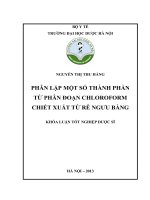 Phân lập một số thành phần từ phân đoạn chloroform chiết xuất từ rễ ngưu bàng