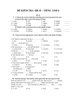 đề kiểm tra học kì 2, tiếng anh 6, đề số 15