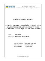 Kế toán tập hợp chi phí sản xuất và tính giá thành sản phẩm tại công ty TNHH SX - TM dây và cáp điện Tài Trường Thành