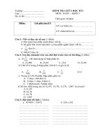 Đề Kiểm tra giữa kỳ I môn Toán lớp 5 số 10