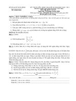 Đề thi môn Toán tuyển sinh lớp 10 Trường THPT chuyên Hoàng Văn Thụ 2010 - 2011