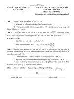 ĐỀ KIỂM TRA HKI MÔN TOÁN 12 CÓ ĐÁP ÁN