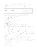 Đề Kiểm tra cuối kỳ I lớp 5 môn Khoa học