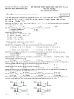 SỞ GIÁO DỤC & ĐÀO TẠO YÊN BÁI TRƯỜNG THPT HOÀNG VĂN THỤ ĐỀ THI THỬ THPT QUỐC GIA NĂM 2015 –LẦN 1 Môn thi Hóa học