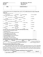 bộ đề Kiểm tra 1 tiết lần 2 HKI tiếng Anh lớp 8 (With key)