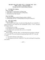 ĐỀ KIỂM TRA GIỮA HKII MÔN VẬT LÝ 10 CƠ BẢN