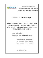 Nâng cao hiệu quả cho vay mua nhà tại NHTMCP đầu tư và phát triển Việt Nam- chi nhánh sở giao dịch 2