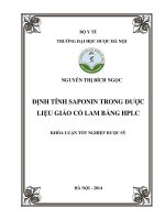 Định tính saponin trong dược liệu giảo cổ lam bằng HPLC