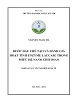 Bước đầu chế tạo và đánh giá hoạt tính enzyme laccase trong phức hệ nano chitosan