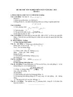 Đề thi thử tốt nghiệp THPT năm 2013 - môn Toán (Đề 1)