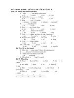 ĐỀ THI OLYMPIC TIẾNG ANH LỚP 4 VÒNG  4