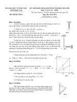 Đề thi học sinh giỏi lớp 12 THPT tỉnh Đăk Lăk năm học 2011 - 2012 môn Vật lí (Có đáp án)