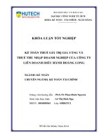 Kế toán thuế GTGT và thuế TNDN tại công ty liên doanh điều hành Hoàng Long