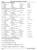 đề ôn luyện anh văn lớp 9, đề  9