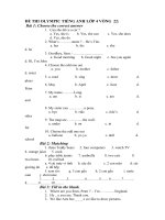 ĐỀ THI OLYMPIC TIẾNG ANH LỚP 4 VÒNG  22