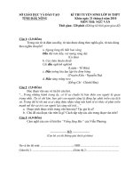 Đề thi tuyển sinh lớp 10 THPT tỉnh Đăk Nông năm 2010 - 2011 môn Ngữ văn - Có đáp án