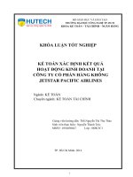 Kế toán xác định kết quả hoạt động kinh doanh tại công ty cổ phần hàng không Jetstar Pacific Airlines