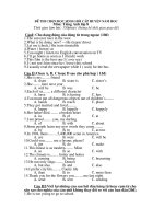 Đề thi học sinh giỏi Tiếng Anh 8 số 4