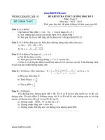 ĐỀ KIỂM TRA CHẤT LƯỢNG HKI MÔN TOÁN 9