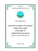 Góp phần nghiên cứu kháng sinh được sinh tổng hợp từ streptomyces 183