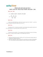 Tuyển sinh vào lớp 6 môn toán trường chuyên Trần Đại Nghĩa năm 2010