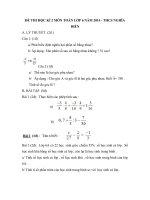 ĐỀ THI HỌC KÌ 2 MÔN TOÁN LỚP 6 NĂM 2014