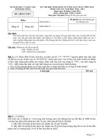 Đề thi học sinh giỏi Giải toán trên máy tính cầm tay tỉnh Đăk Nông năm 2011 môn Sinh lớp 12