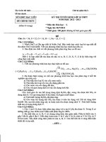 Đề thi tuyển sinh lớp 10 THPT tỉnh Bạc Liêu năm học 2012 - 2013 môn Hóa học (Chuyên)