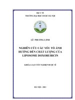 Nghiên cứu các yếu tố ảnh hưởng đến chất lượng của liposome doxorubicin