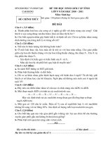 Đề thi học sinh giỏi môn sinh học lớp 9 cấp huyện số 3