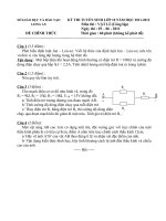 Đề thi tuyển sinh lớp 10 tỉnh Long An năm học 2011 - 2012 môn Vật lí (Hệ công lập)